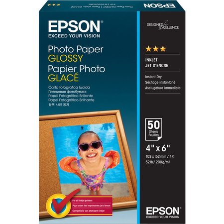 EPSON Epson Paper - Resin Coated Glossy Photo Paper - 4 In X 6 In - 50 Pcs S041809